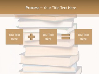 A Stack Of Books With An Apple On Top Of It PowerPoint Template