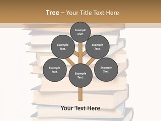 A Stack Of Books With An Apple On Top Of It PowerPoint Template