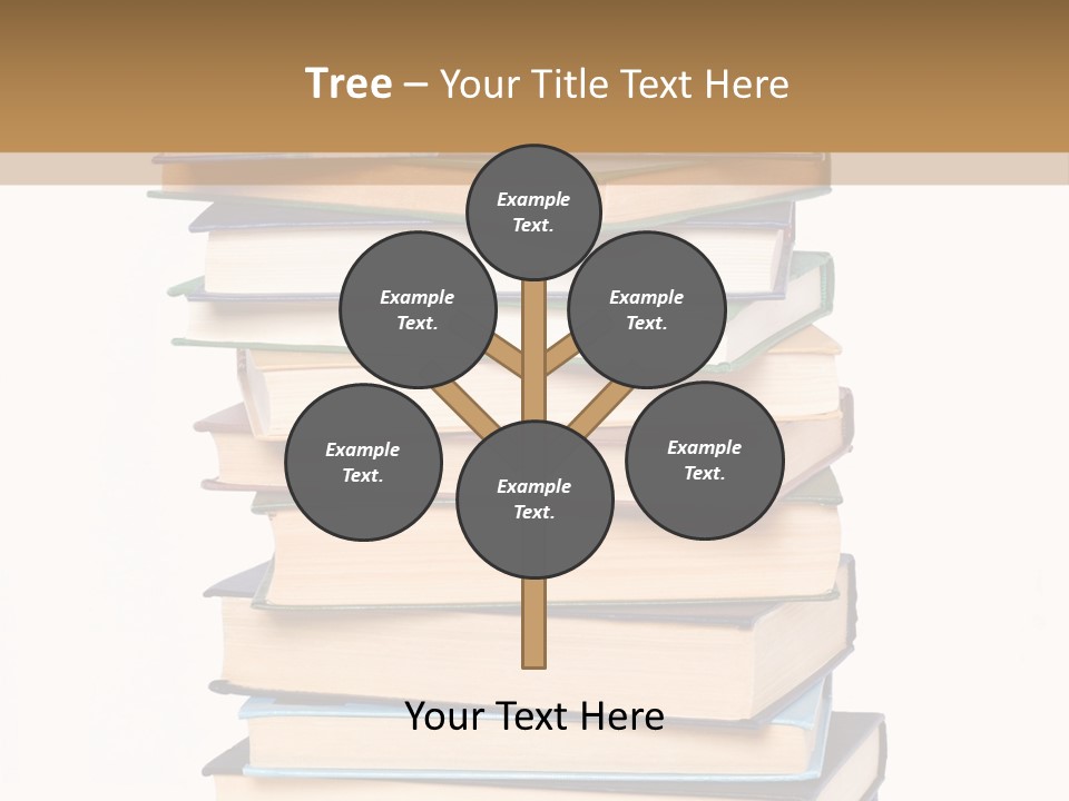 A Stack Of Books With An Apple On Top Of It PowerPoint Template