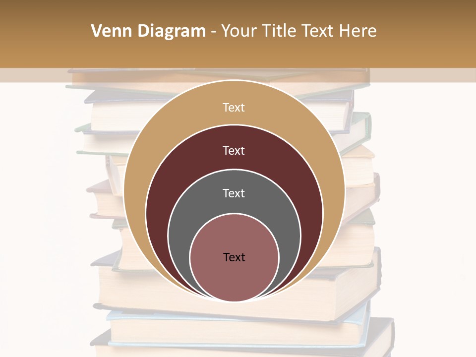 A Stack Of Books With An Apple On Top Of It PowerPoint Template