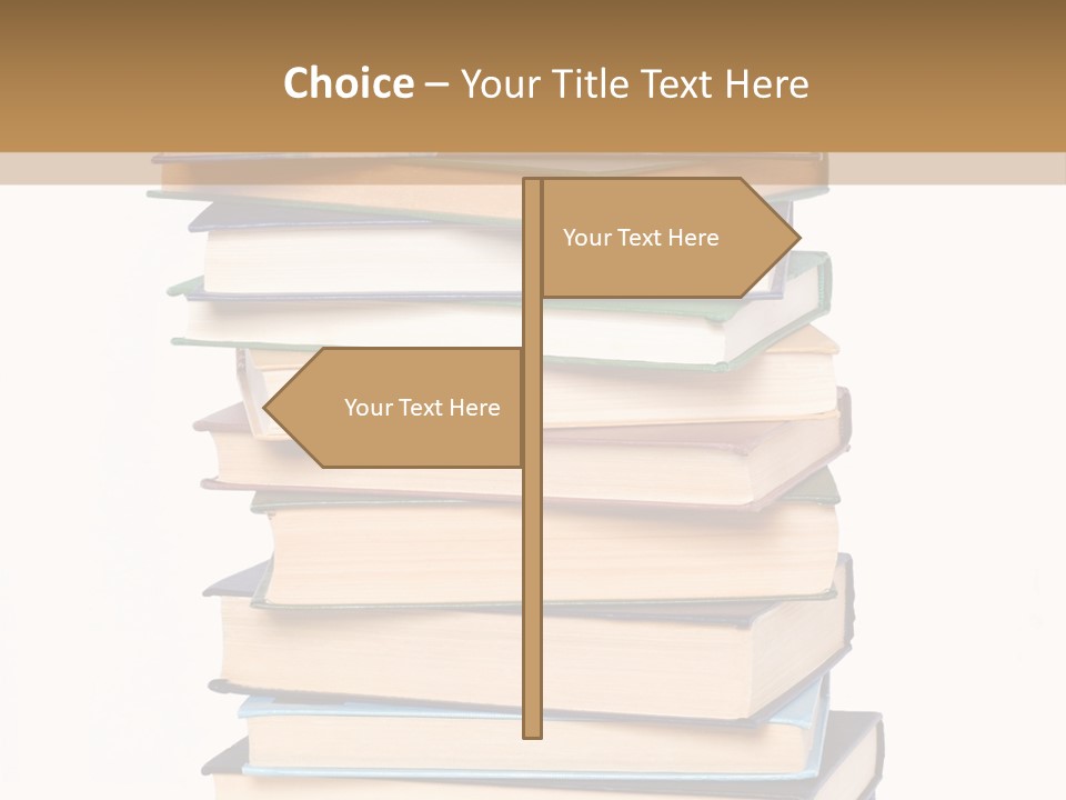 A Stack Of Books With An Apple On Top Of It PowerPoint Template