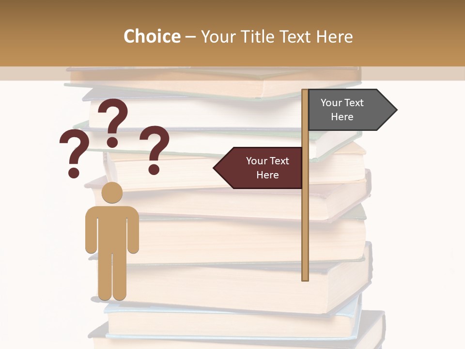 A Stack Of Books With An Apple On Top Of It PowerPoint Template