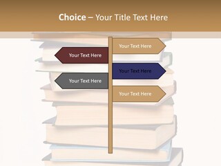 A Stack Of Books With An Apple On Top Of It PowerPoint Template