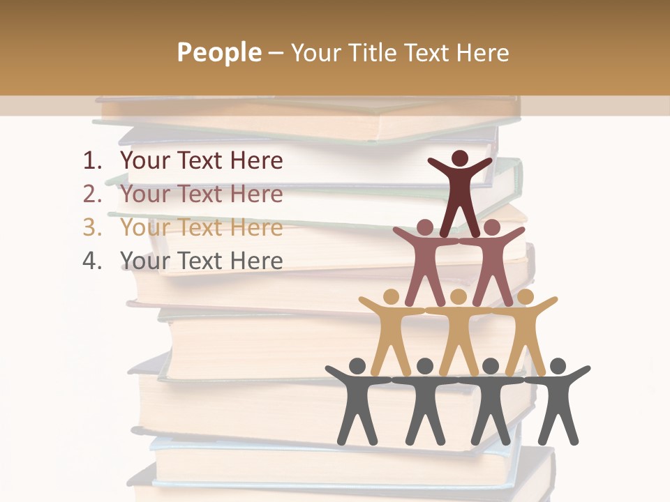 A Stack Of Books With An Apple On Top Of It PowerPoint Template