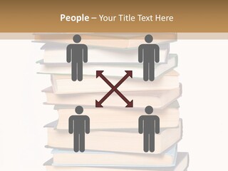 A Stack Of Books With An Apple On Top Of It PowerPoint Template