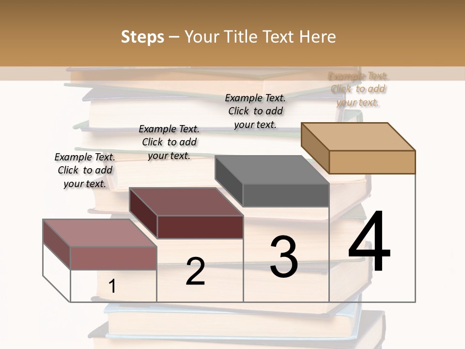 A Stack Of Books With An Apple On Top Of It PowerPoint Template