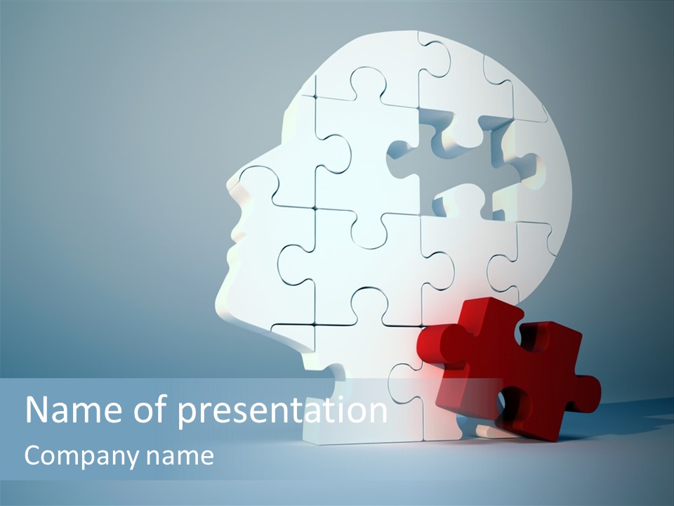 A Piece Of A Puzzle In The Shape Of A Head PowerPoint Template