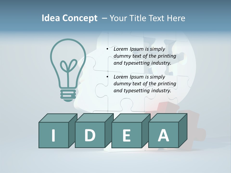 A Piece Of A Puzzle In The Shape Of A Head PowerPoint Template