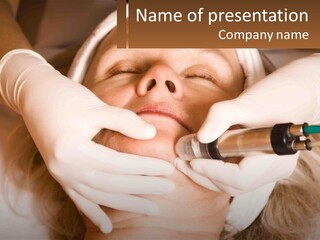 A Woman Getting A Botula Injection From A Doctor PowerPoint Template
