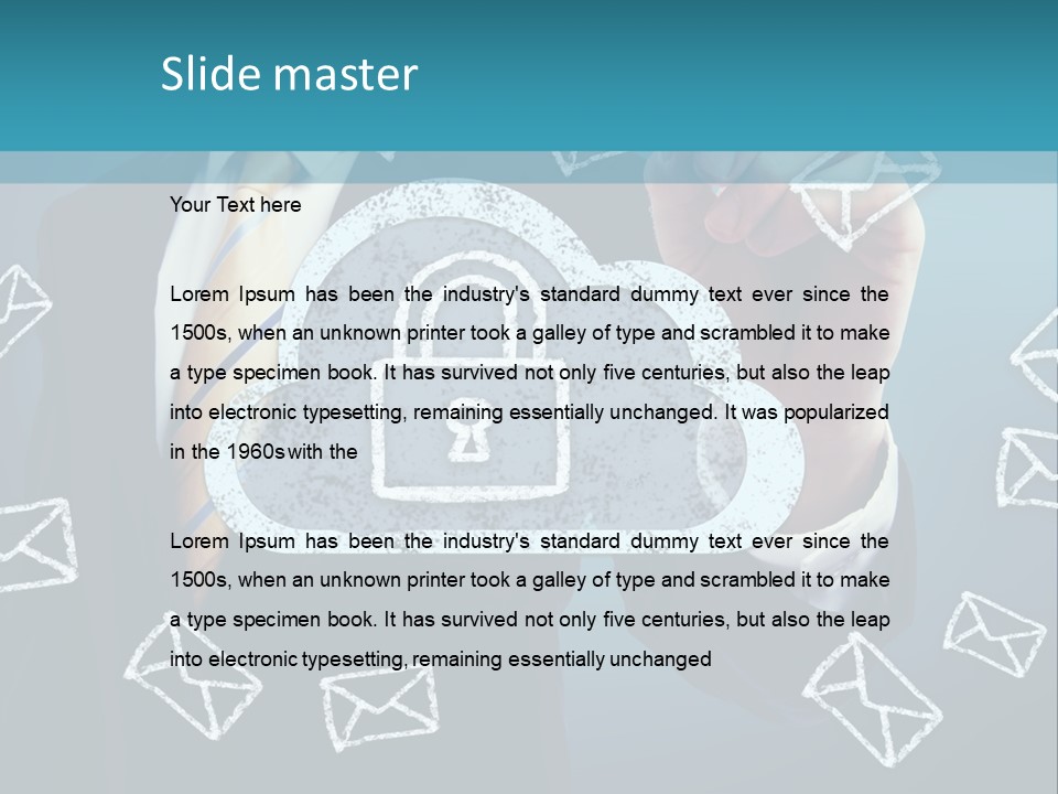 A Man In A Suit Is Drawing A Cloud With A Lock On It PowerPoint Template