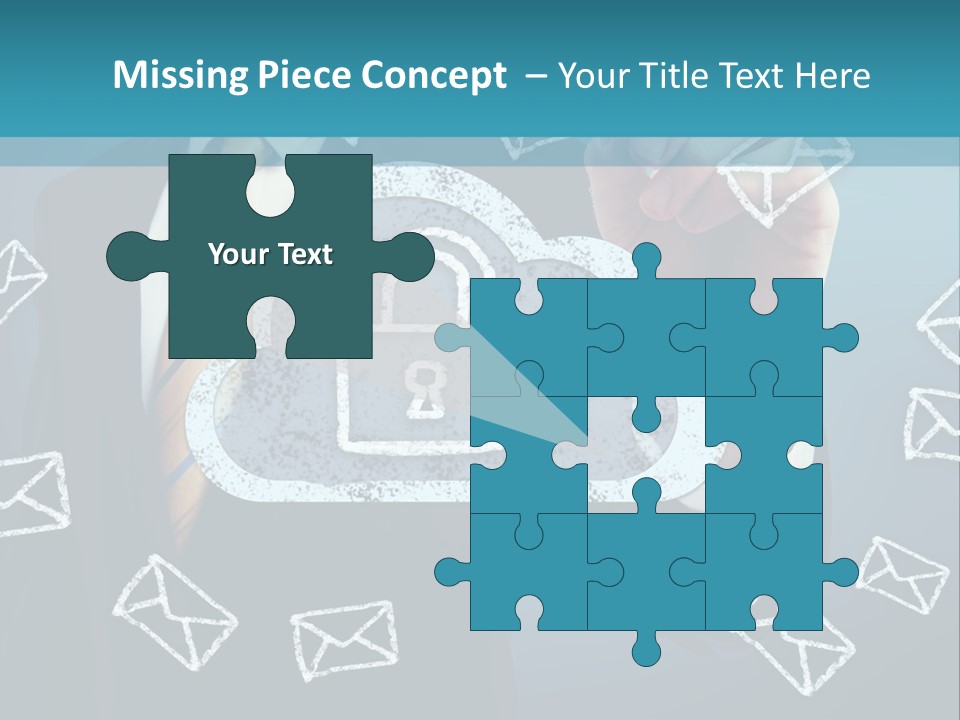 A Man In A Suit Is Drawing A Cloud With A Lock On It PowerPoint Template