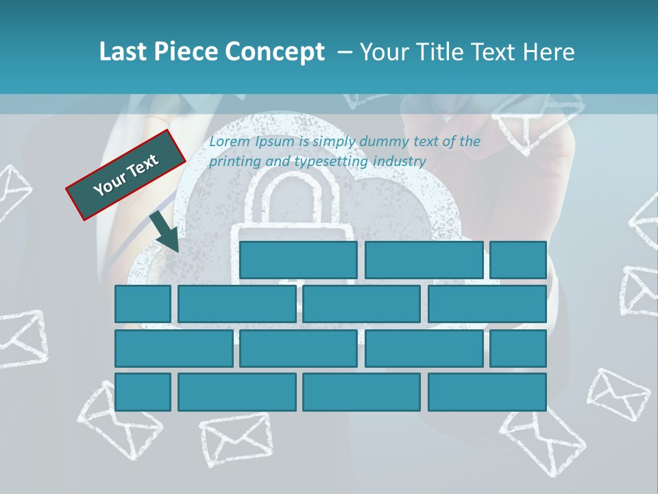 A Man In A Suit Is Drawing A Cloud With A Lock On It PowerPoint Template