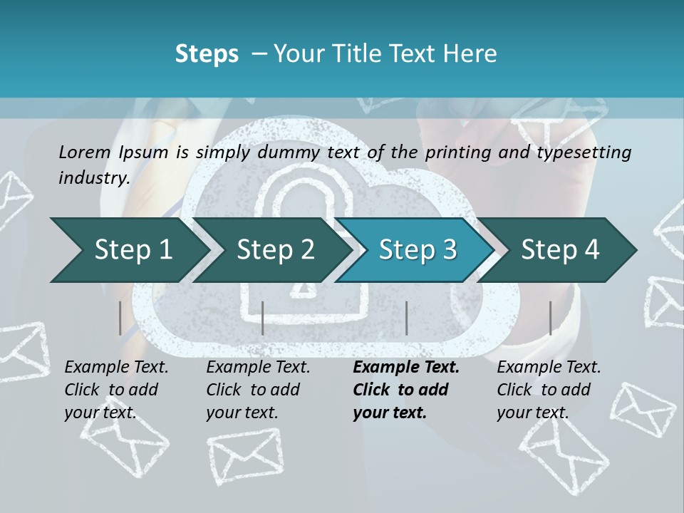A Man In A Suit Is Drawing A Cloud With A Lock On It PowerPoint Template