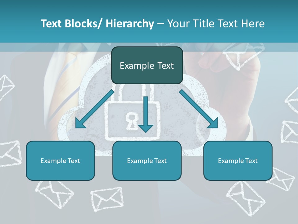 A Man In A Suit Is Drawing A Cloud With A Lock On It PowerPoint Template