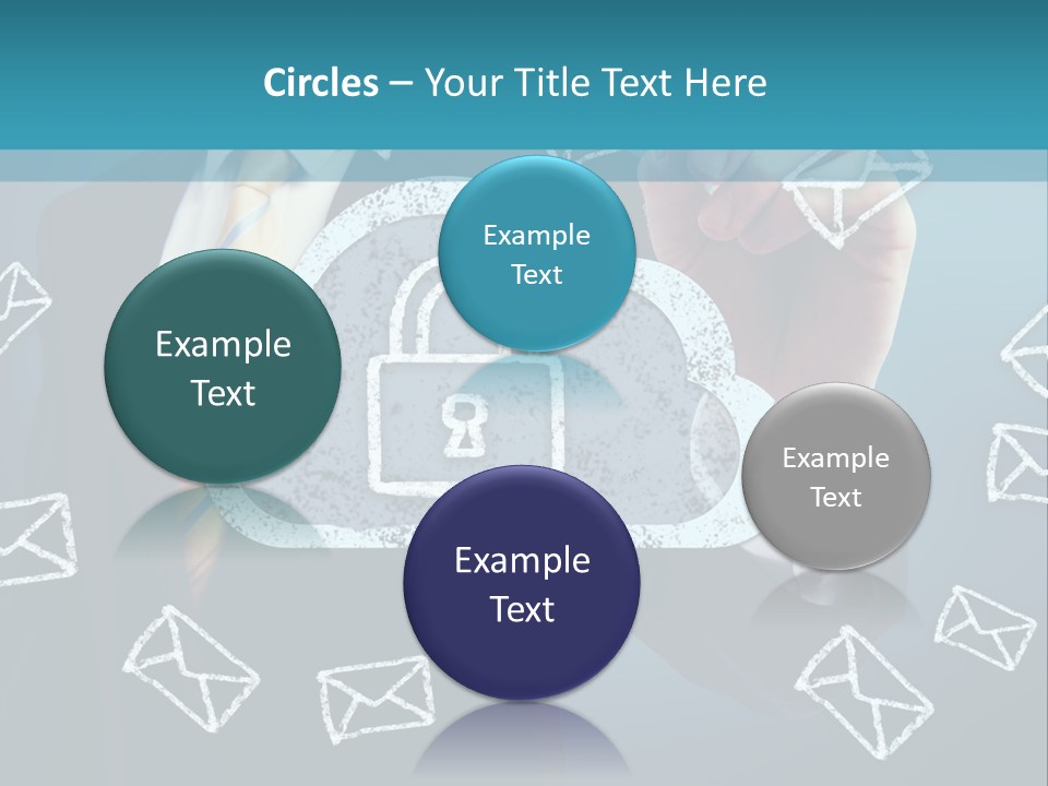 A Man In A Suit Is Drawing A Cloud With A Lock On It PowerPoint Template