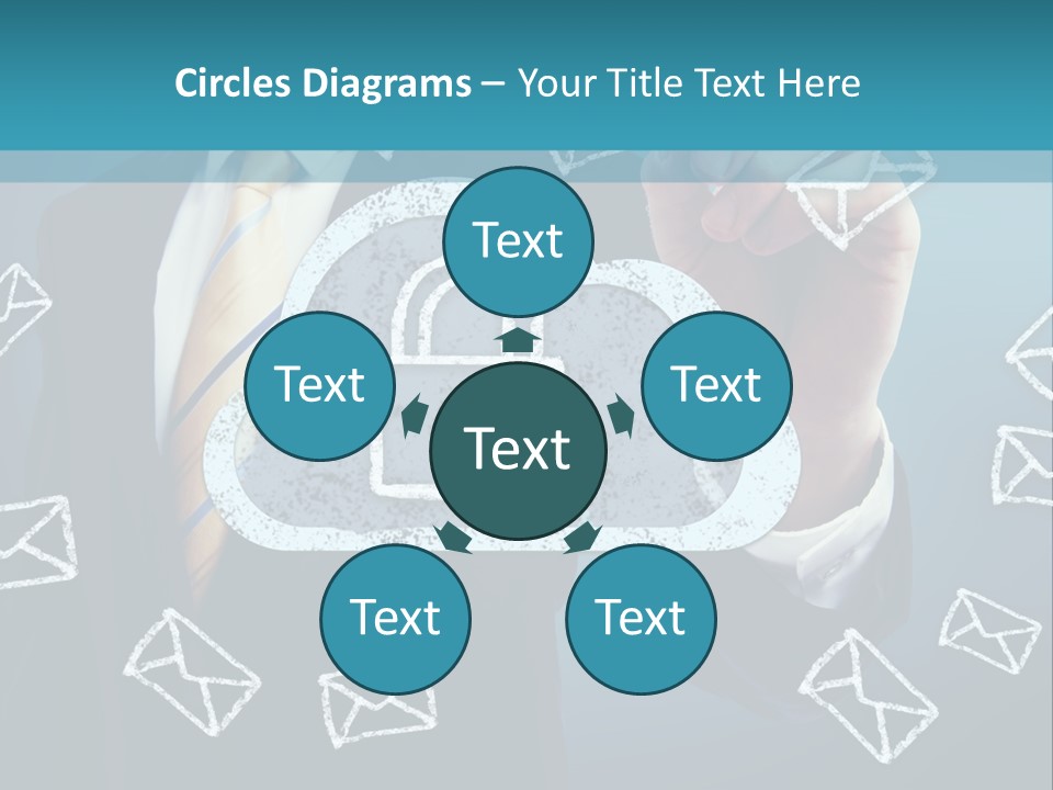 A Man In A Suit Is Drawing A Cloud With A Lock On It PowerPoint Template