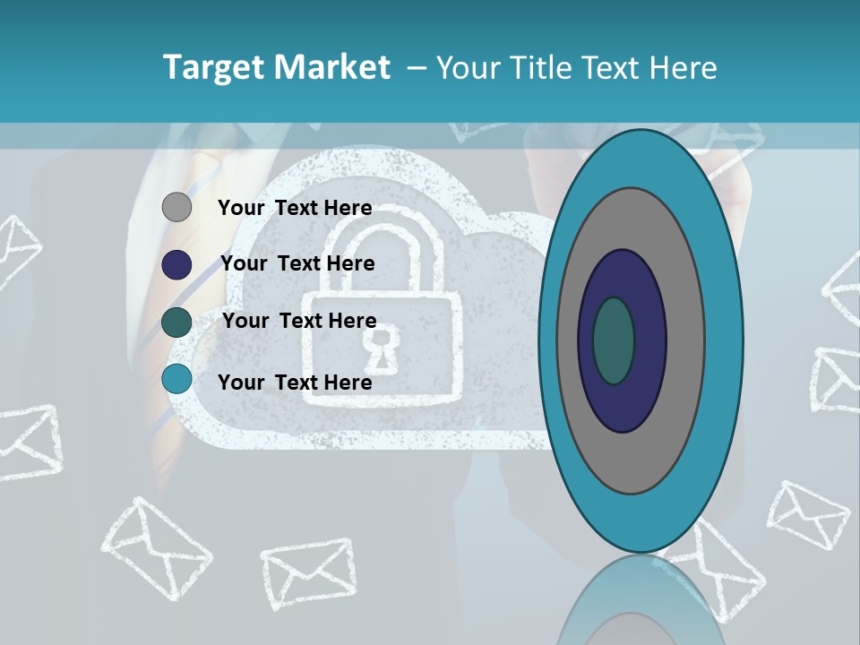 A Man In A Suit Is Drawing A Cloud With A Lock On It PowerPoint Template