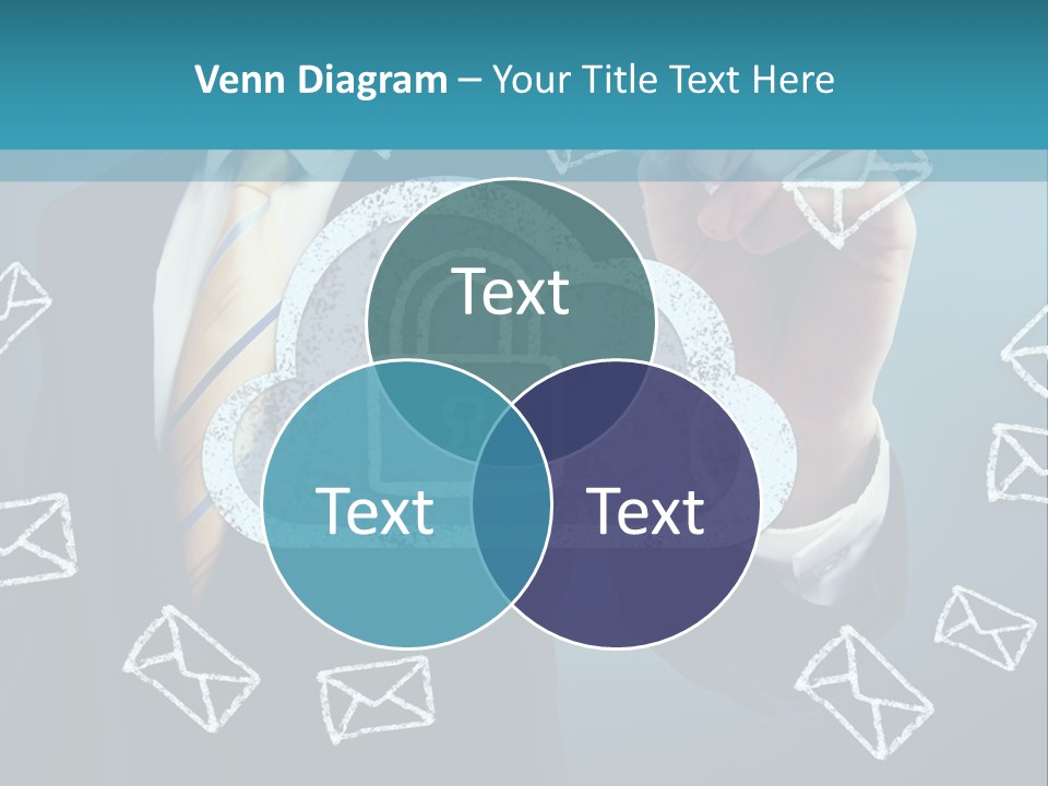 A Man In A Suit Is Drawing A Cloud With A Lock On It PowerPoint Template