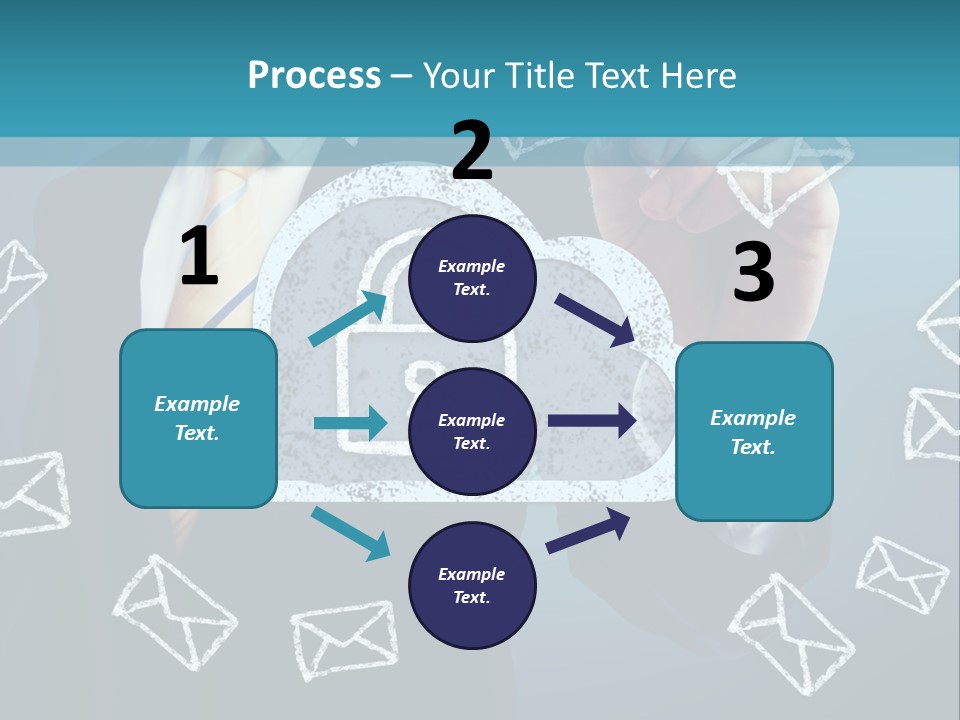 A Man In A Suit Is Drawing A Cloud With A Lock On It PowerPoint Template