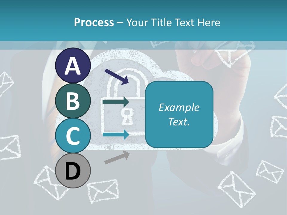 A Man In A Suit Is Drawing A Cloud With A Lock On It PowerPoint Template