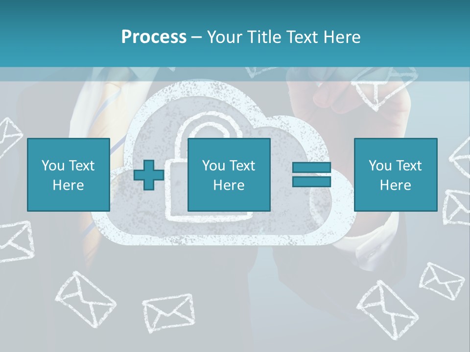 A Man In A Suit Is Drawing A Cloud With A Lock On It PowerPoint Template
