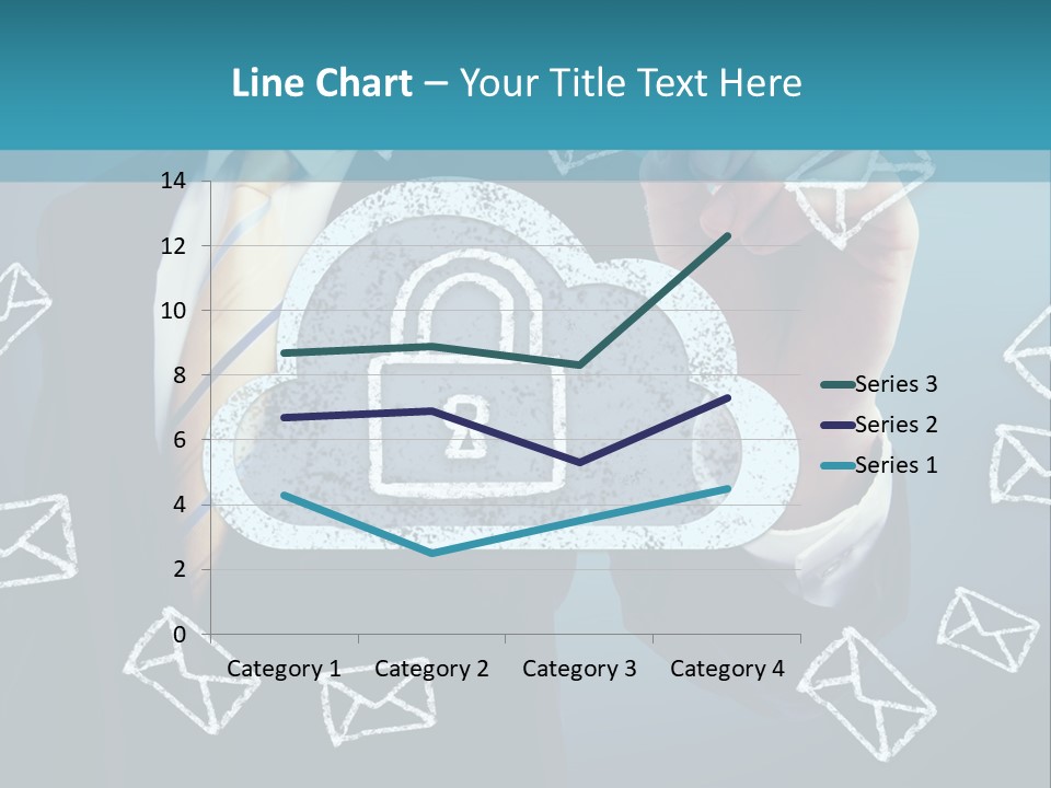 A Man In A Suit Is Drawing A Cloud With A Lock On It PowerPoint Template