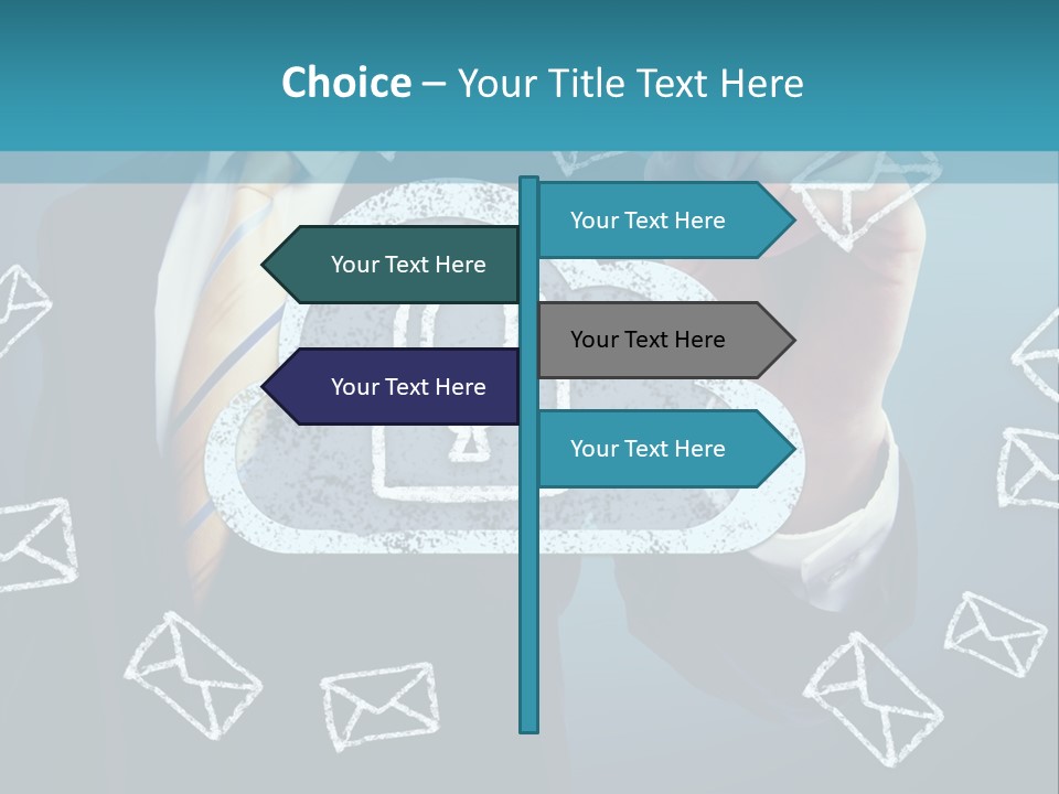 A Man In A Suit Is Drawing A Cloud With A Lock On It PowerPoint Template
