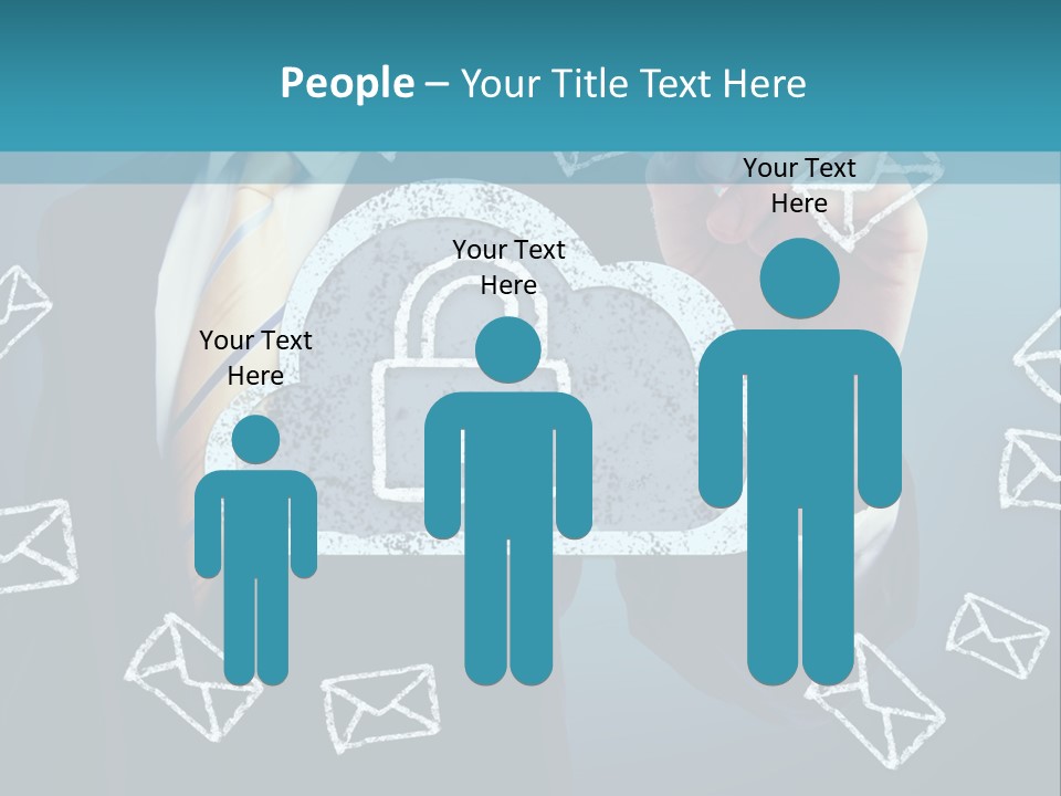 A Man In A Suit Is Drawing A Cloud With A Lock On It PowerPoint Template