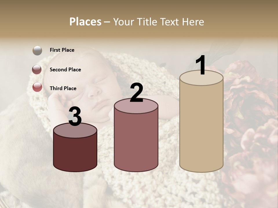 A Baby Is Sleeping On A Blanket With Flowers PowerPoint Template