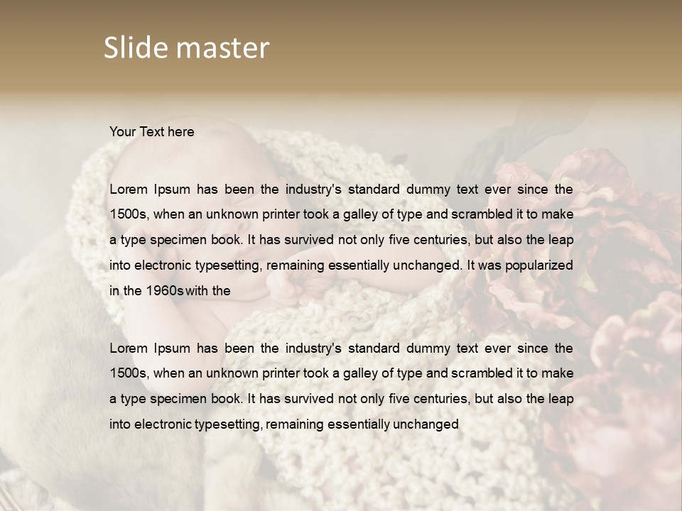 A Baby Is Sleeping On A Blanket With Flowers PowerPoint Template