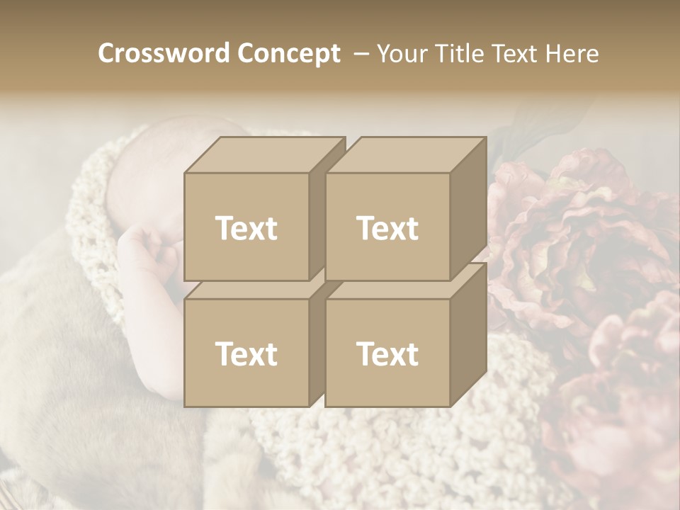 A Baby Is Sleeping On A Blanket With Flowers PowerPoint Template