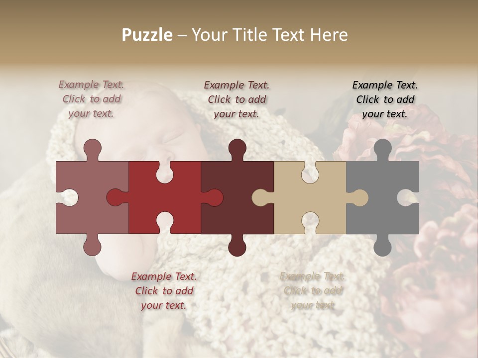 A Baby Is Sleeping On A Blanket With Flowers PowerPoint Template