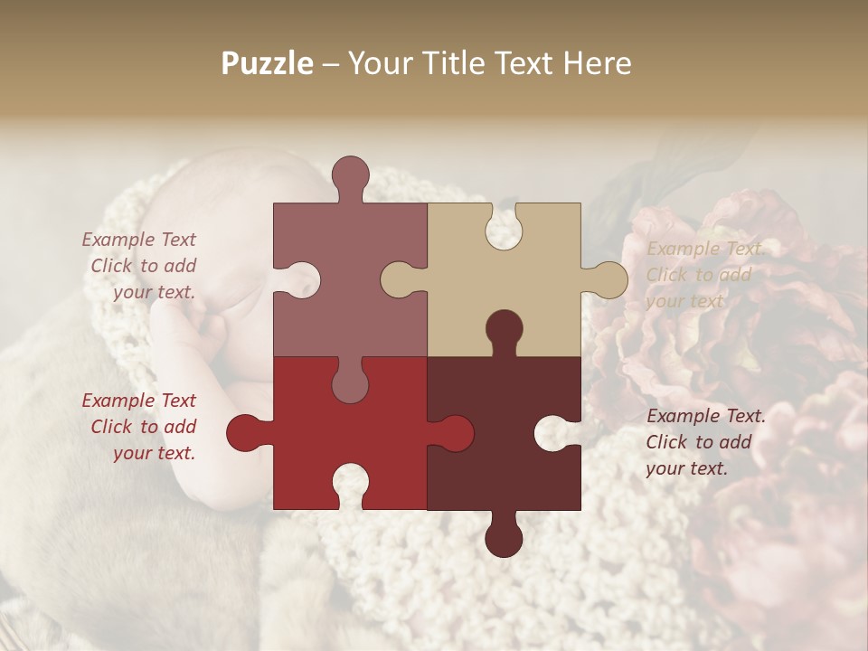 A Baby Is Sleeping On A Blanket With Flowers PowerPoint Template