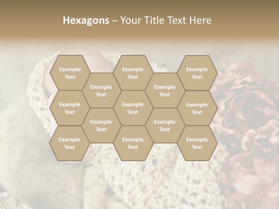 A Baby Is Sleeping On A Blanket With Flowers PowerPoint Template