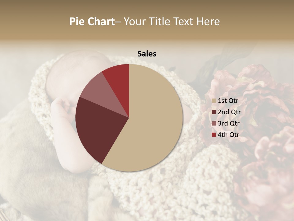 A Baby Is Sleeping On A Blanket With Flowers PowerPoint Template