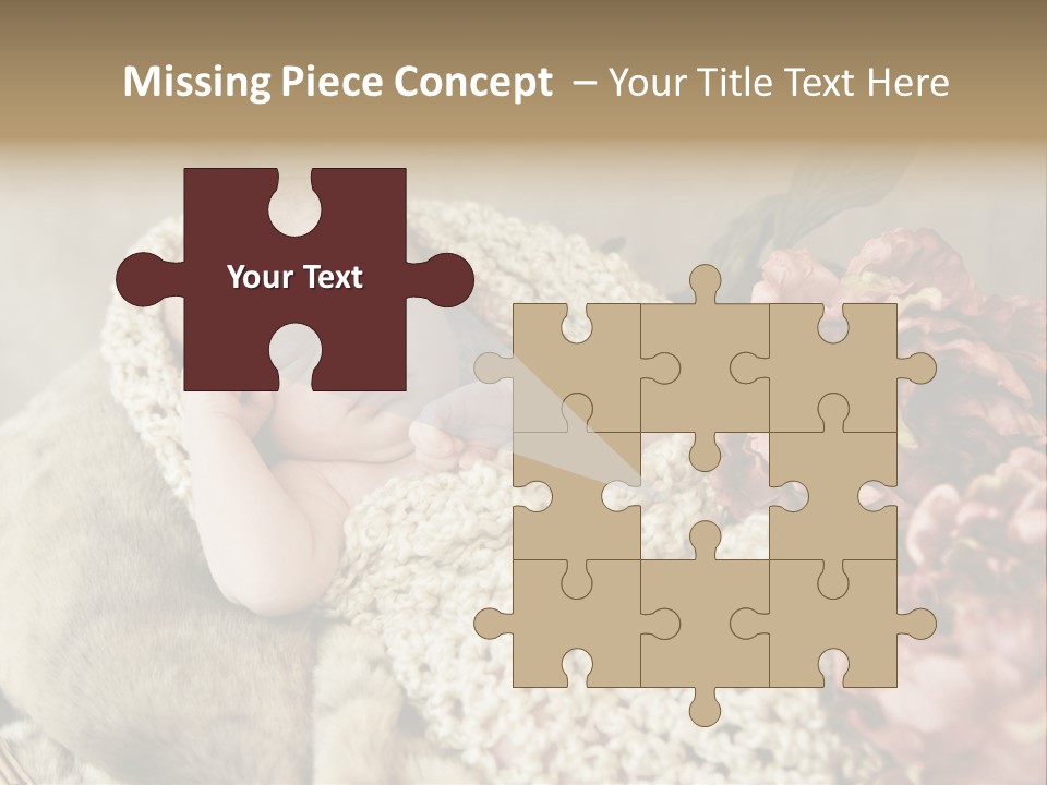 A Baby Is Sleeping On A Blanket With Flowers PowerPoint Template