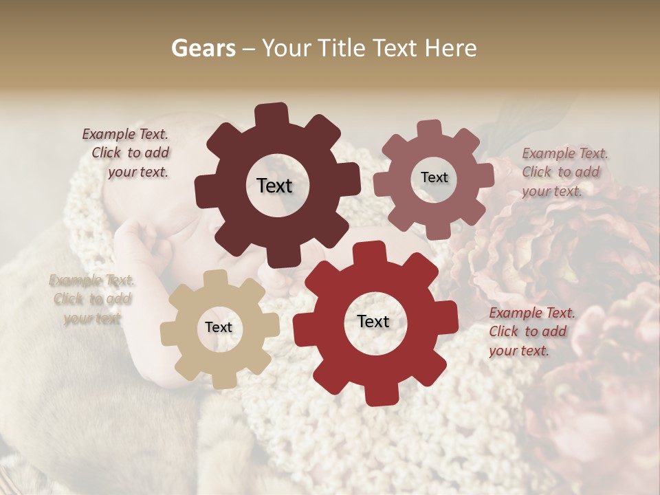 A Baby Is Sleeping On A Blanket With Flowers PowerPoint Template