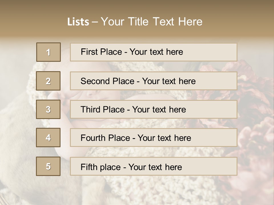 A Baby Is Sleeping On A Blanket With Flowers PowerPoint Template