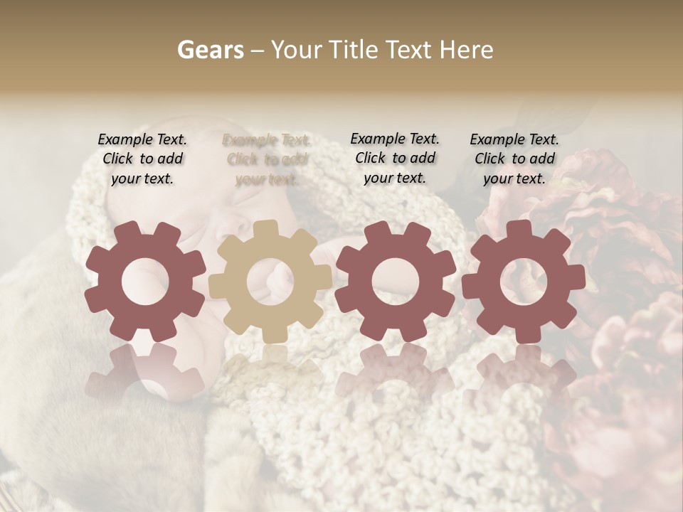 A Baby Is Sleeping On A Blanket With Flowers PowerPoint Template