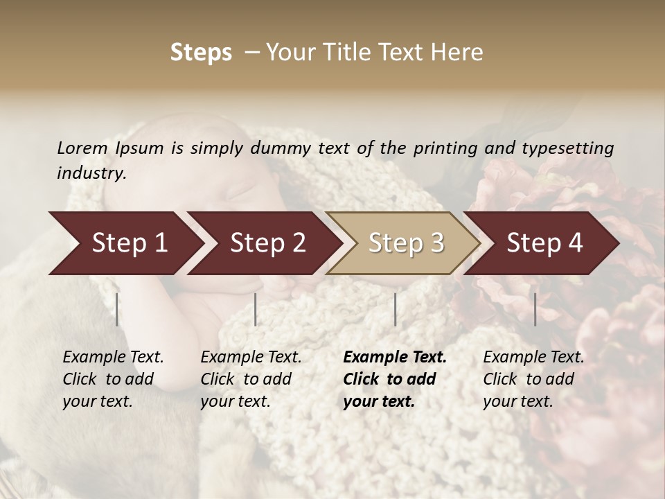 A Baby Is Sleeping On A Blanket With Flowers PowerPoint Template