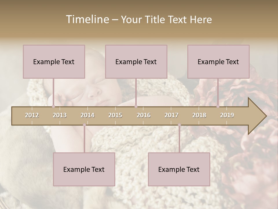 A Baby Is Sleeping On A Blanket With Flowers PowerPoint Template