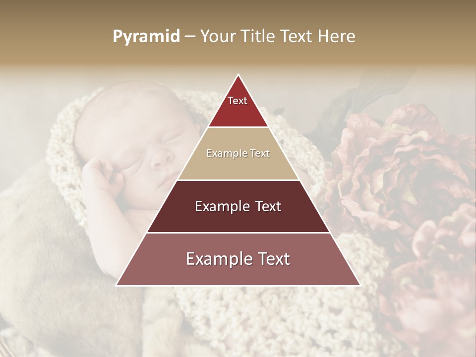 A Baby Is Sleeping On A Blanket With Flowers PowerPoint Template