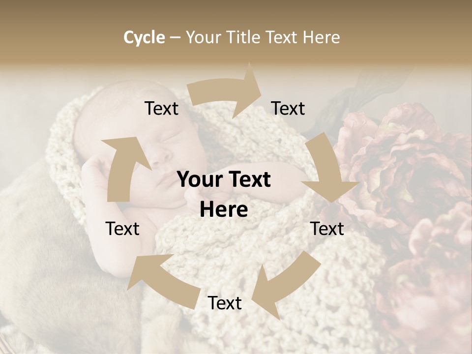 A Baby Is Sleeping On A Blanket With Flowers PowerPoint Template