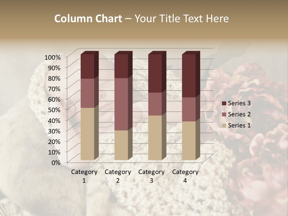 A Baby Is Sleeping On A Blanket With Flowers PowerPoint Template