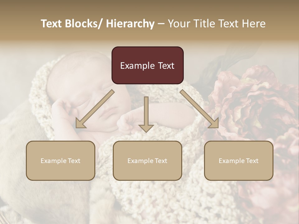 A Baby Is Sleeping On A Blanket With Flowers PowerPoint Template