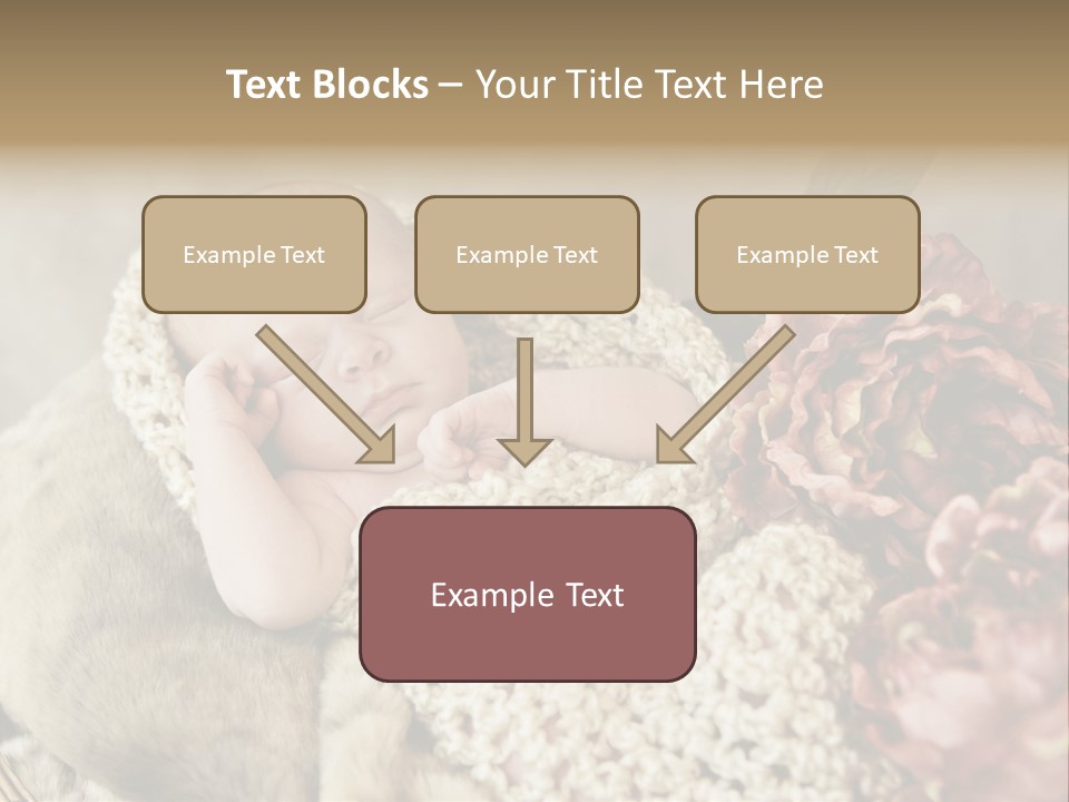 A Baby Is Sleeping On A Blanket With Flowers PowerPoint Template