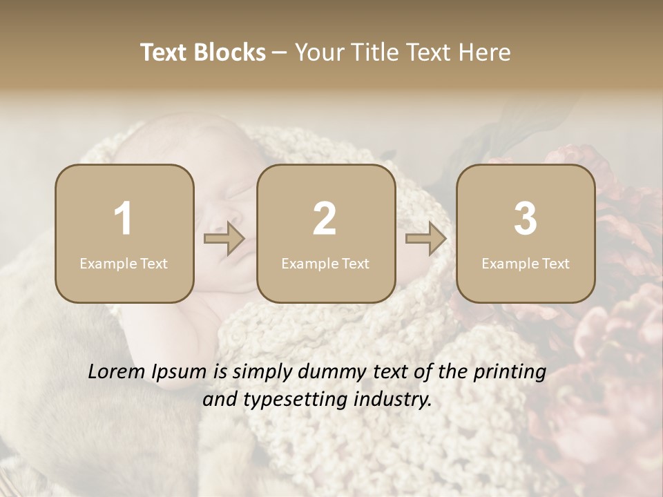 A Baby Is Sleeping On A Blanket With Flowers PowerPoint Template