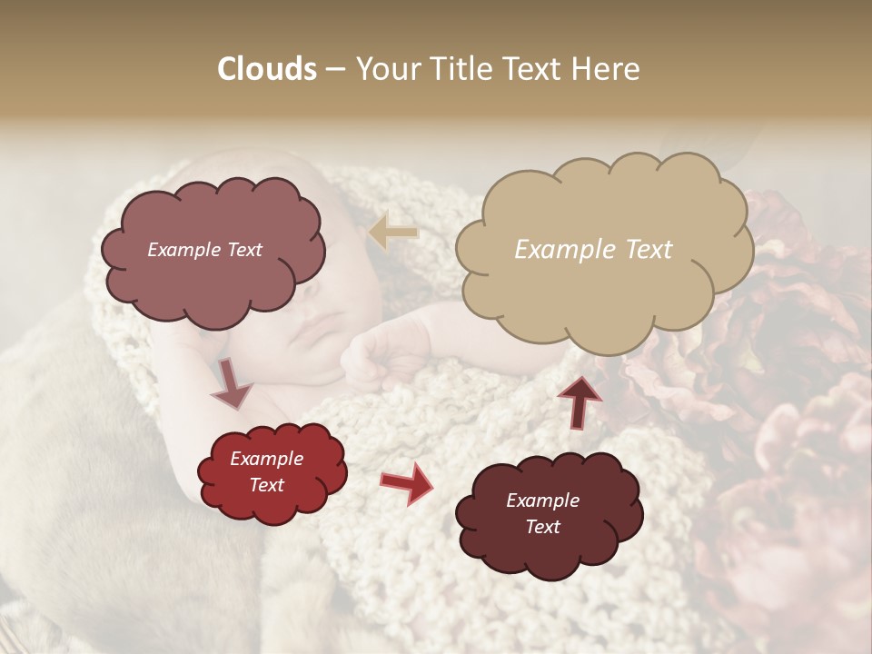 A Baby Is Sleeping On A Blanket With Flowers PowerPoint Template