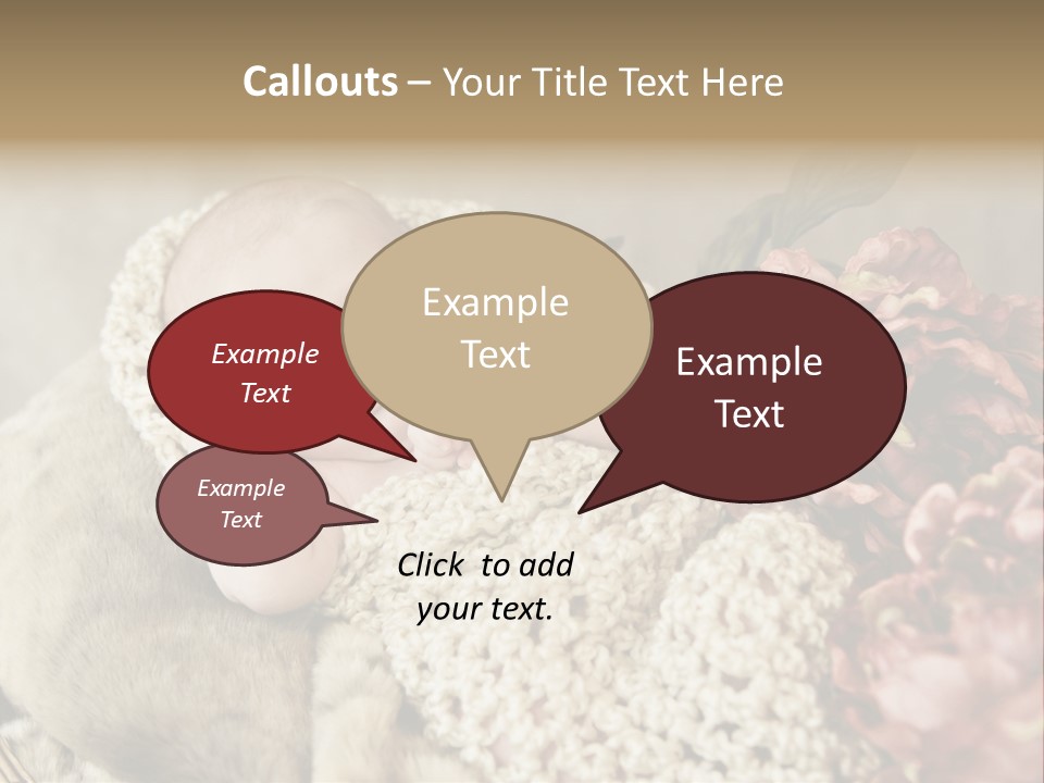 A Baby Is Sleeping On A Blanket With Flowers PowerPoint Template