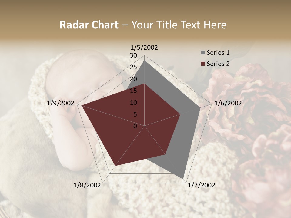 A Baby Is Sleeping On A Blanket With Flowers PowerPoint Template